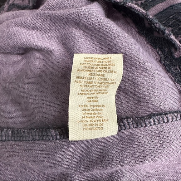 Free People Purple Long Sleeve dress with Navy, Velvet Paisley - Picture 7 of 8